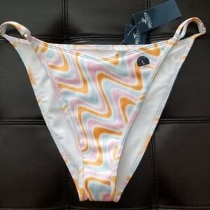 ❗Hollister Pink Orange Blue Swirl Cheeky Retro Bikini Bottom Large❗